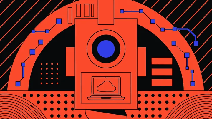Abstract flat-vector editorial illustration for "Firebase Now Force-Enables App Check for New AI Logic Apps"