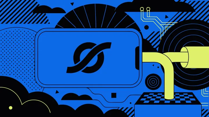 Abstract flat-vector editorial illustration for "Firebase AI Logic Puts a Gatekeeper on Every Gemini Request"