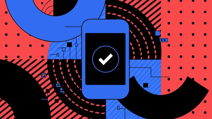Abstract flat-vector editorial illustration for "Firebase App Check Brings reCAPTCHA Enterprise to Mobile Apps"