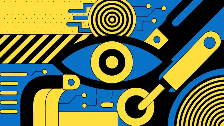 Abstract flat-vector editorial illustration for "Firebase Drops Imagen: Migrate to Gemini Images Now"