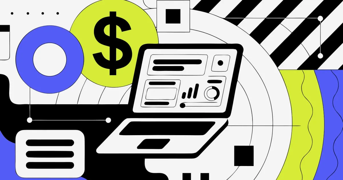 Abstract flat-vector editorial illustration for "Netlify Now Lets Teams Cap Each Coder's AI Agent Spend"