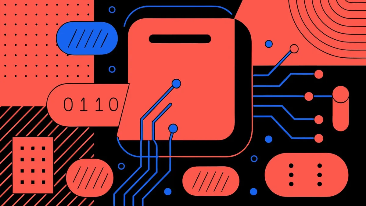 Abstract flat-vector editorial illustration for "Netlify's AI Gateway Gets a Model Built to Decide, Not Chat"