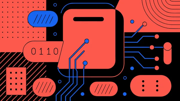Abstract flat-vector editorial illustration for "Netlify's AI Gateway Gets a Model Built to Decide, Not Chat"