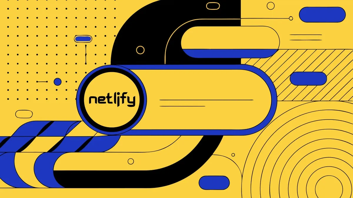 Abstract flat-vector editorial illustration for "Netlify's Free Plan Now Shows a Powered by Netlify Badge"
