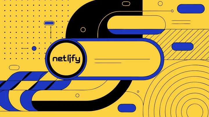 Abstract flat-vector editorial illustration for "Netlify's Free Plan Now Shows a Powered by Netlify Badge"