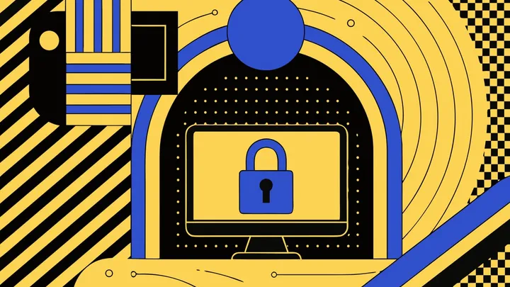 Abstract flat-vector editorial illustration for "Netlify Makes New Projects Private by Default, Not Existing Ones"