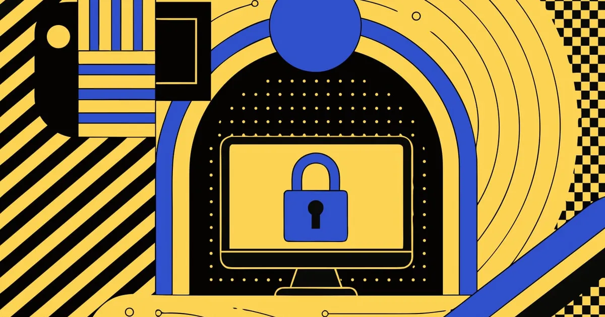 Abstract flat-vector editorial illustration for "Netlify Makes New Projects Private by Default, Not Existing Ones"