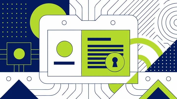 Abstract flat-vector editorial illustration for "Netlify SSO Sign-In No Longer Needs a Team ID"
