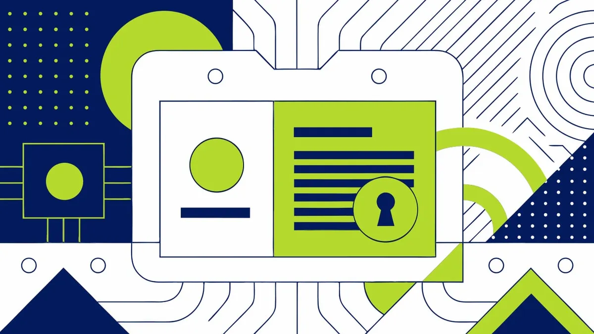 Abstract flat-vector editorial illustration for "Netlify SSO Sign-In No Longer Needs a Team ID"