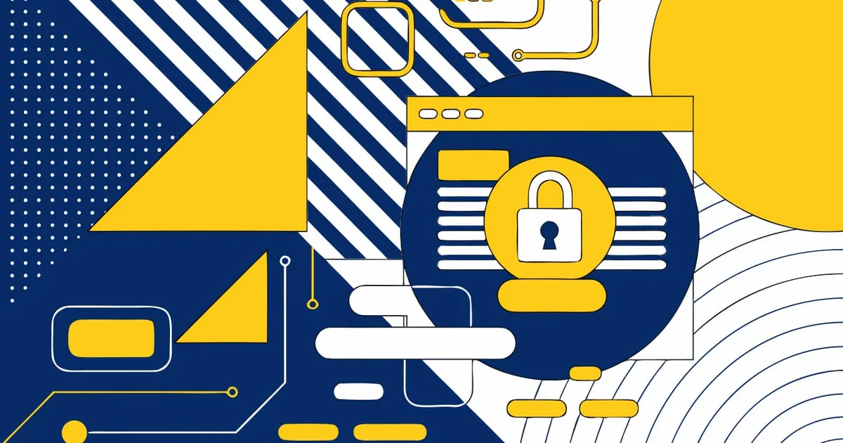 Abstract flat-vector editorial illustration for "Next.js Patches Two RCE Bugs, Vercel and Netlify Ship Unaffected"