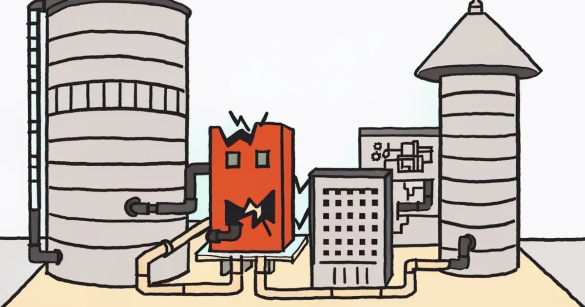 Hand-drawn editorial illustration for "Supabase Compute Runs Long Jobs Beside Postgres, Alpha Only"