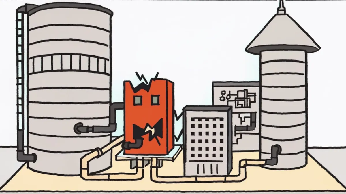 Hand-drawn editorial illustration for "Supabase Compute Runs Long Jobs Beside Postgres, Alpha Only"