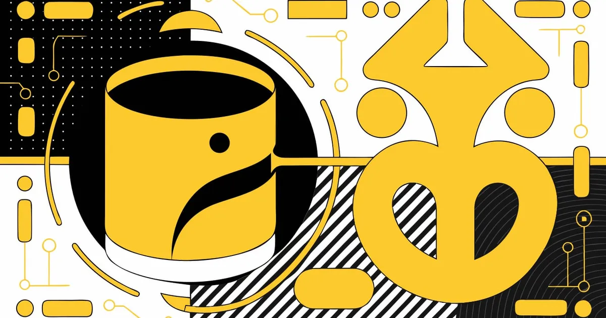 Abstract flat-vector editorial illustration for "Supabase Joins Gemini Enterprise, but Nothing Gets Indexed"