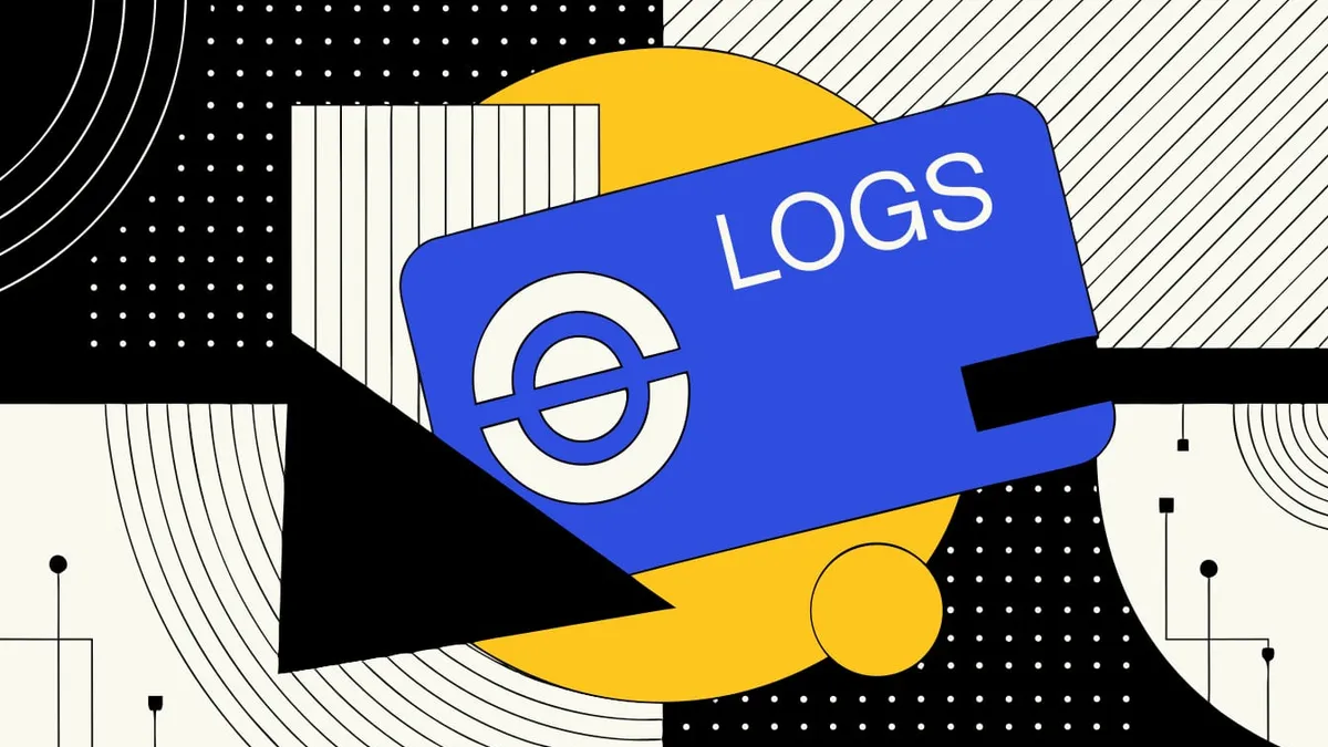 Abstract flat-vector editorial illustration for "Supabase Meters Logs Ingest, Delays the Bill Until 2027"