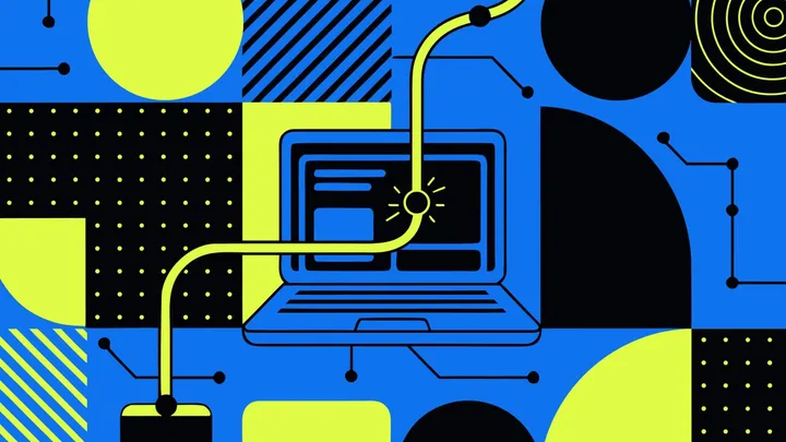 Abstract flat-vector editorial illustration for "Supabase Turns Its SQL Scratchpad Into a Notebook"