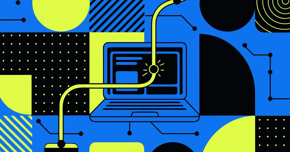 Abstract flat-vector editorial illustration for "Supabase Turns Its SQL Scratchpad Into a Notebook"