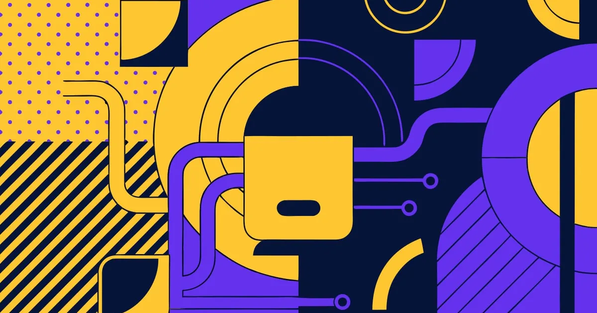 Abstract flat-vector editorial illustration for "Vercel Opens a Private Lane to AWS Databases for Pro Teams"