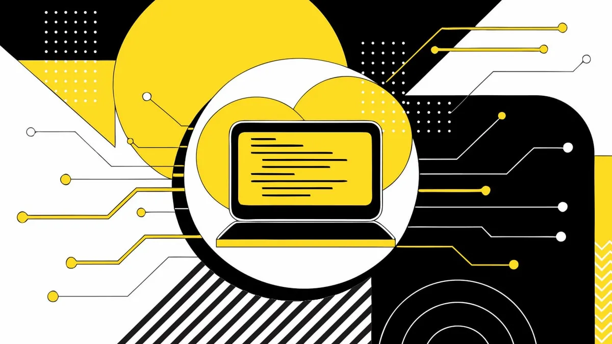 Abstract flat-vector editorial illustration for "Vercel Redacts Build-Log Secrets After Its April Breach"