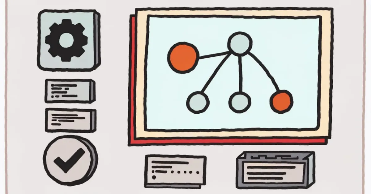 Hand-drawn editorial illustration for "Vercel CI Enters Beta and Runs Only the Tasks a Push Affects"