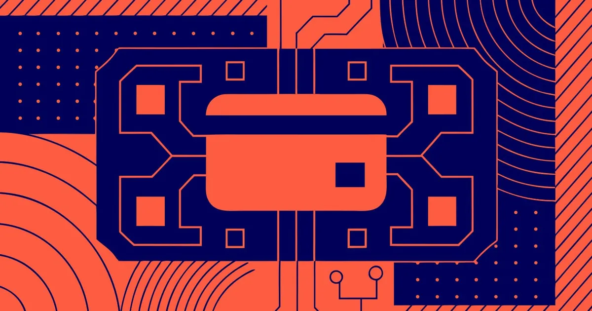 Abstract flat-vector editorial illustration for "Vercel Connect Now Mints a Separate Stripe Key for Each Agent"