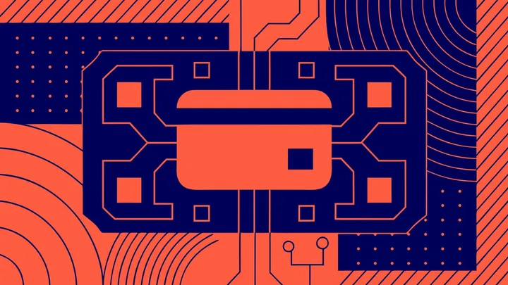 Abstract flat-vector editorial illustration for "Vercel Connect Now Mints a Separate Stripe Key for Each Agent"