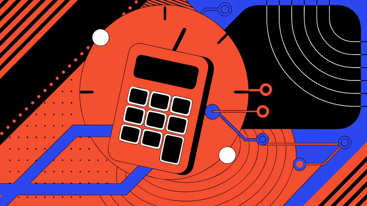 Abstract flat-vector editorial illustration for "Vercel Shows the CPU-Minute Math Behind the Surprise Bills"