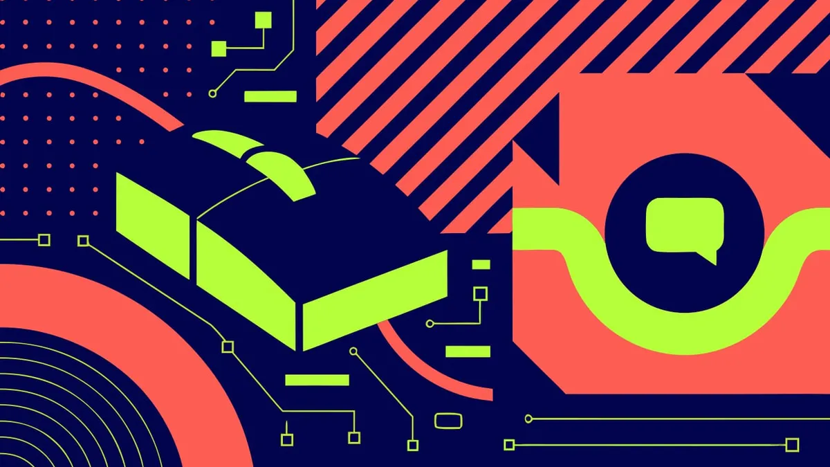 Abstract flat-vector editorial illustration for "Vercel Now Lets You Sign In With ChatGPT"