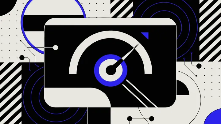 Abstract flat-vector editorial illustration for "Vercel Speed Insights No Longer Disappears When You Upgrade"
