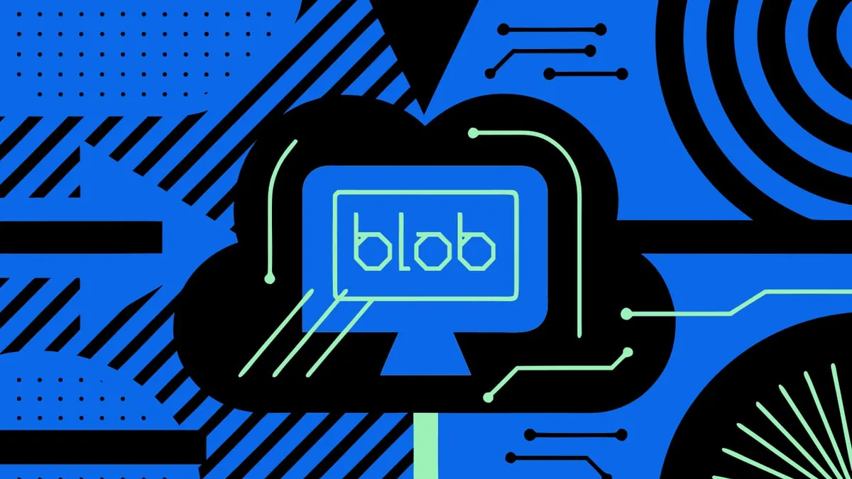 Abstract flat-vector editorial illustration for "Vercel Uncaps Blob Stores, Then Meters Creating One"